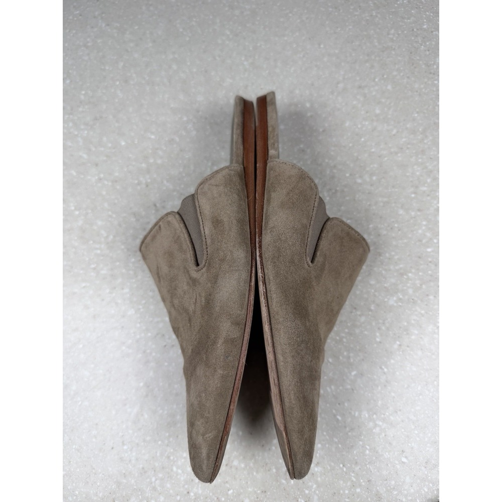Jenni Kayne Laurel Suede Leather Taupe Green Mules Flats Womens Size 39 - Picture 6 of 10